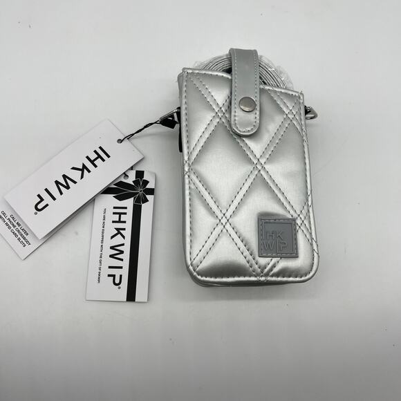 IHKWIP Call-Me-Later Cell Phone Crossbody with RFID Card Slots Metallic Silver - Picture 1 of 14